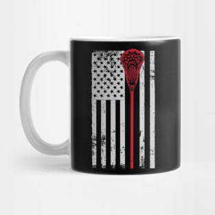 Lacrosse American Flag Patriotic Athletic Sport Tee Mug